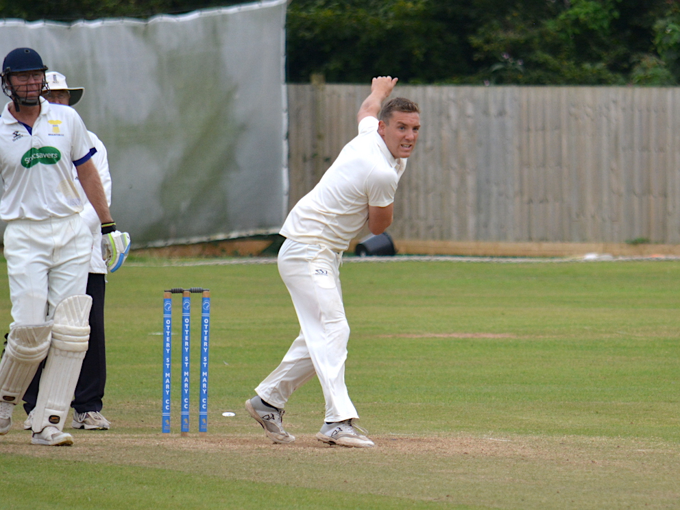 Ottery captain Sam O'Nyons spinning away against Braunton