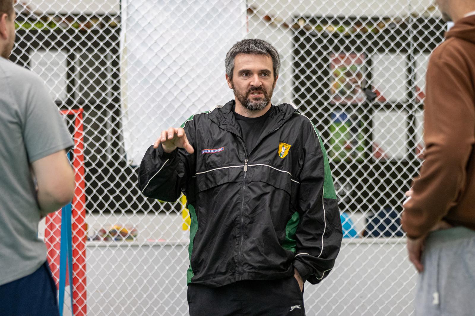 Feniton CC's Mark Salter on the Core Coach (Level 2) course in December 2023.