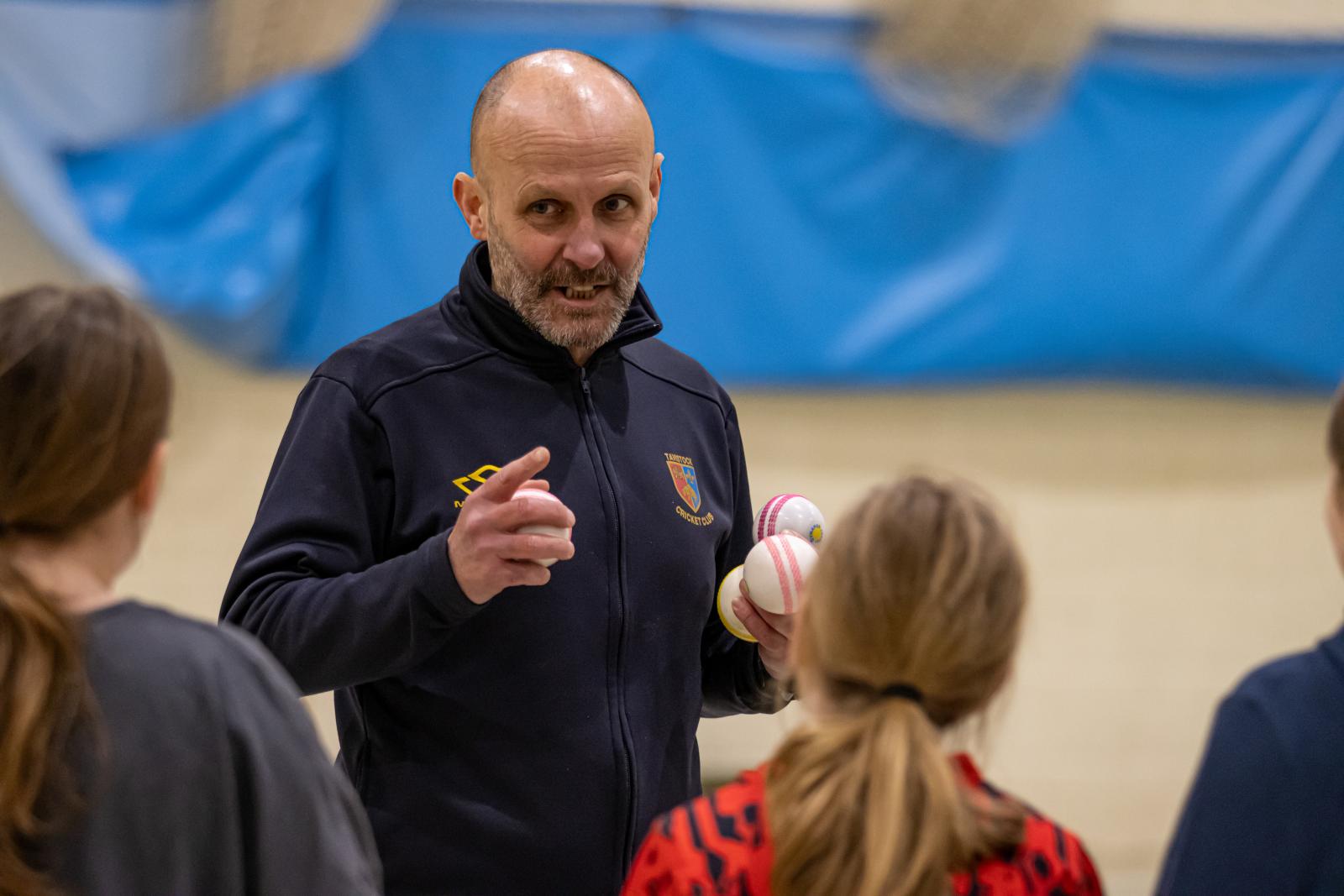 Steve Cox at a Tavistock CC's girls' Sunday session.