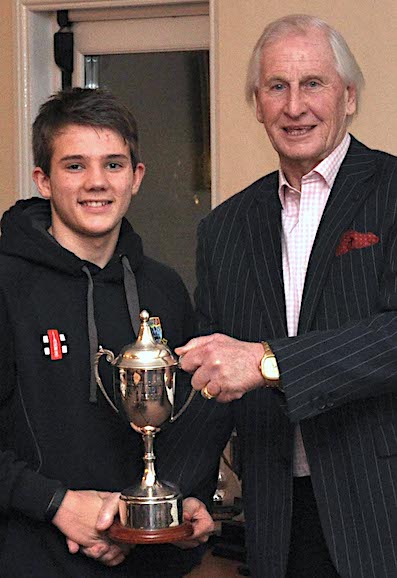 Matt Petherbridge receiving the DCL youth award in 2015 from Stuart Munday