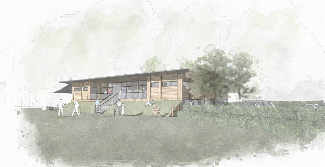 An architects' impression of the proposed new pavilion on Thorverton's ground<br>credit: DMA Architects