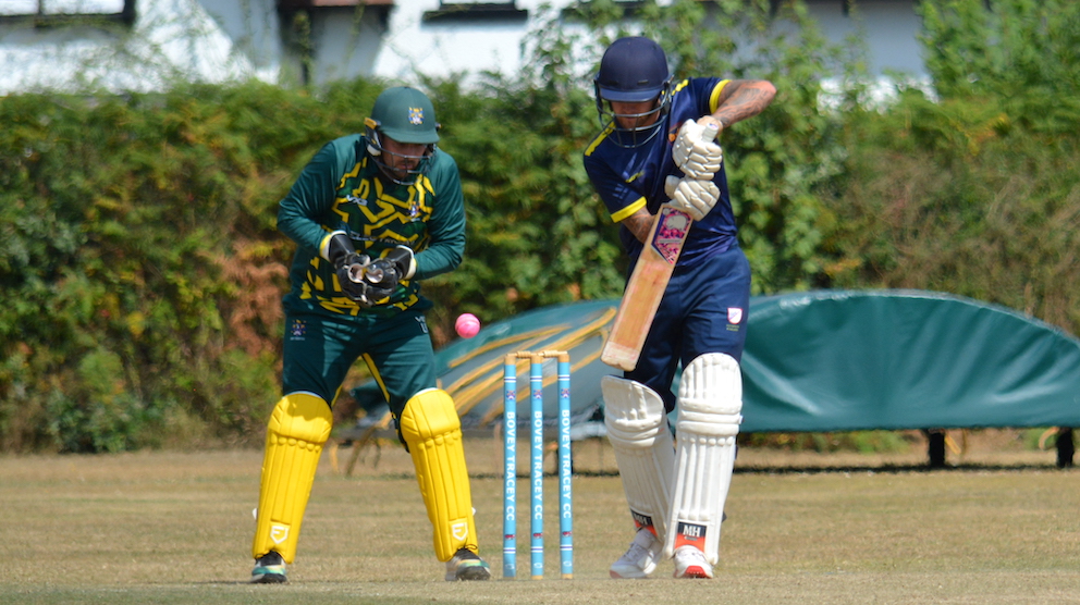 Plympton's Billy Pitman batting against Bovey Tracey