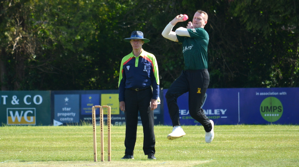 Cornwood captain Elliott Staddon leaps into his bowling stride <br>credit: Conrad Sutcliffe - no re-use without copyright owner's consent Cornwood captain Elliott Staddon leaps into his bowling stride <br>credit: Conrad Sutcliffe - no re-use without copyright owner's consent