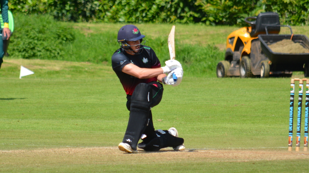Exmouth captain Fin Marks, who made runs on the chase in the win at Cornwood