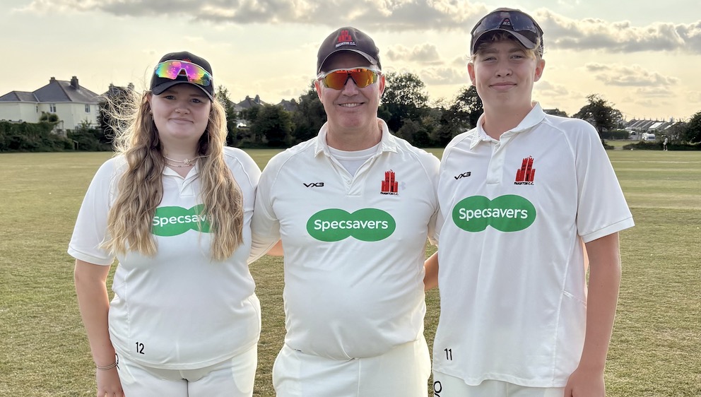 Paignton 2nd XI captain Neil Hancock was joined by son Ethan (14) and daughter Naomi (17) in the team for the first time for the game against Plymstock. It was a real family affair as mum Claire was driving the lap-top in the scorebox