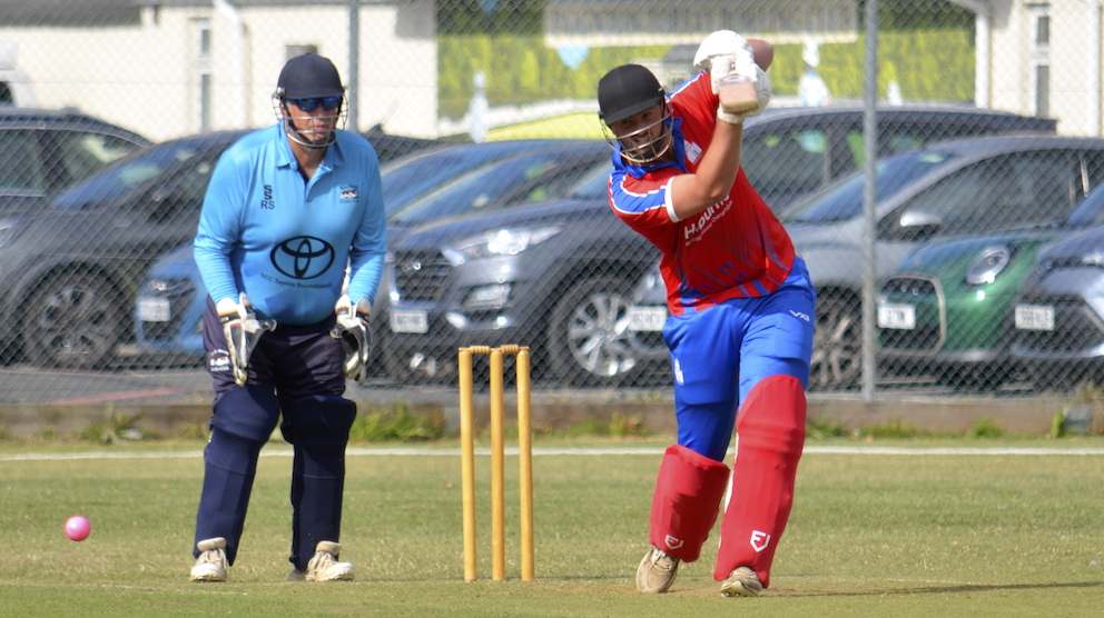 Paignton's Noah Wright gets the cover-drive out of the locker against North Devon