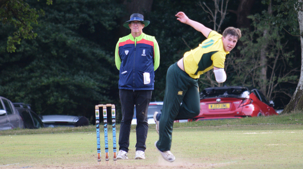 Budleigh seamer Ryan Harris-Cotton – sorted out the Stoke stragglers