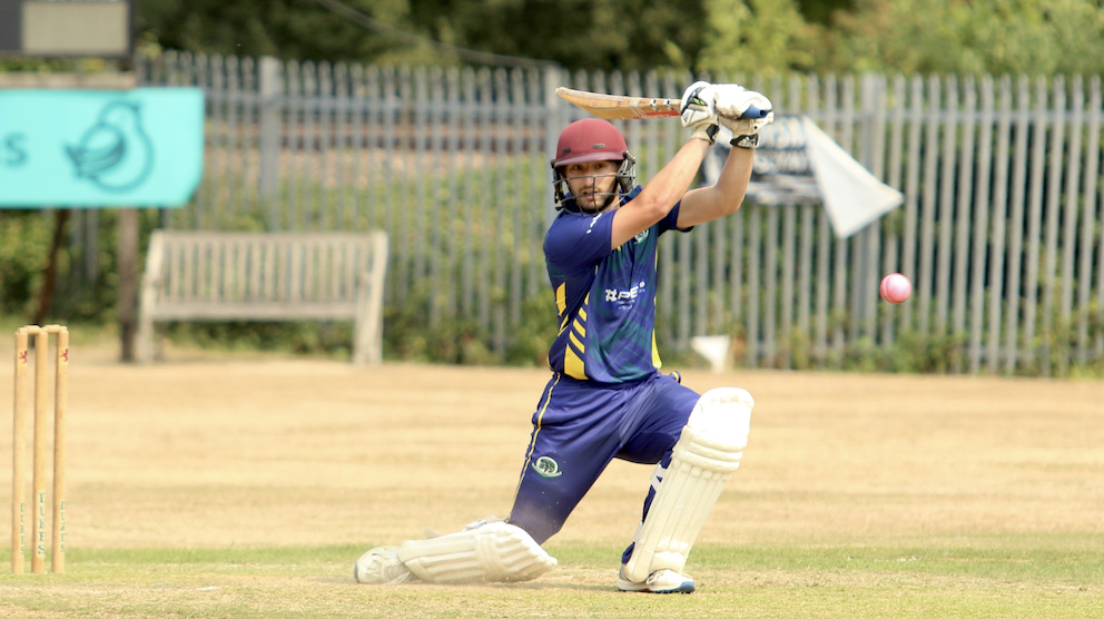 Kilmington's Sam Cuconits on his way to making 87 against Cullompton