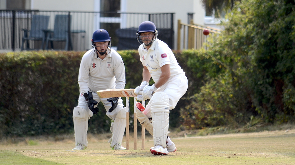 Steve Broad batting for Babbacombe against Hatherleigh. He made 61, but the team lost by four wickets