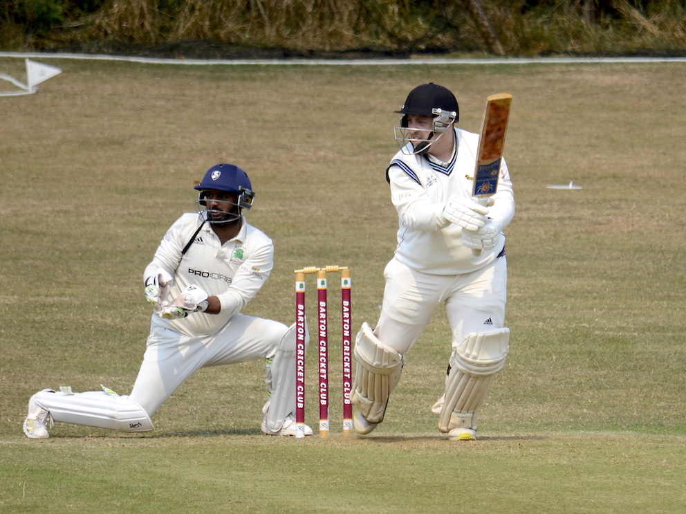 Kenn's James Gosling, who made Barton work for his wicket