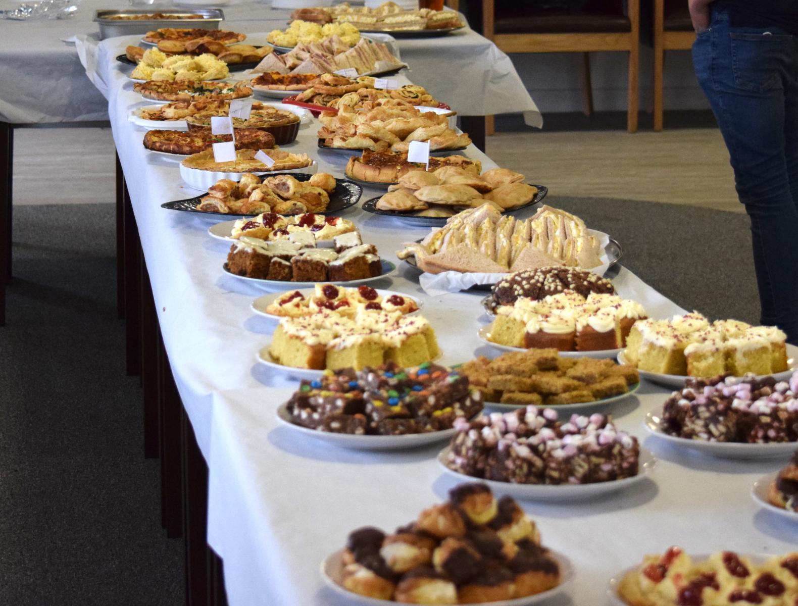 Truly scrumptious! The tea table at Hatherleigh groaning under the weight of a fantastic collation of comestibles 