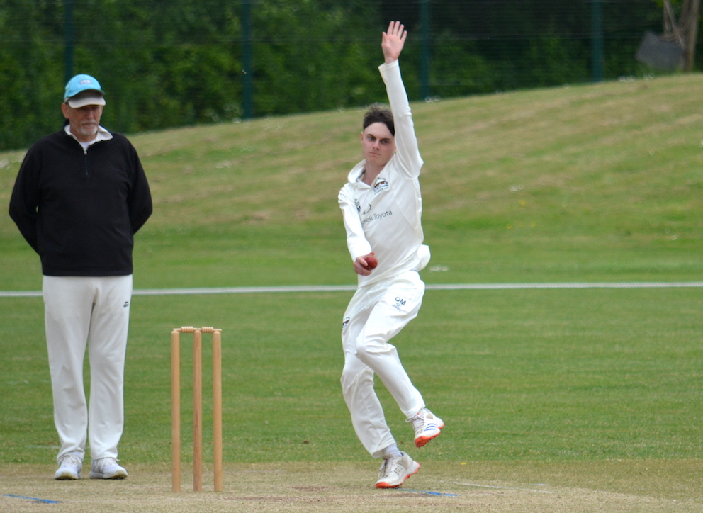 Oscar Meech, who collected two wickets for North Devon against Nomansland