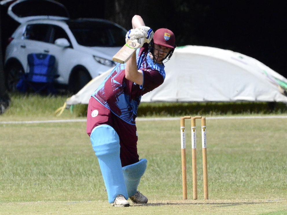 Harry Baxendale batting for Torquay & Kingskerswell in last Saturday's tied game against Thorverton