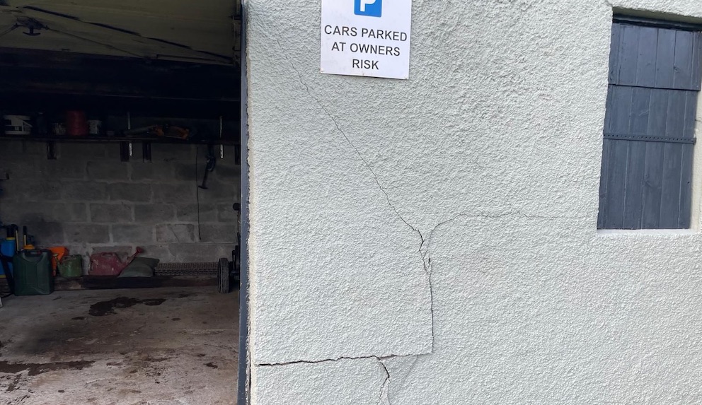 The scene of the crime! Tavistock's pavilion after a close encounter with a pitch roller driven by Andy Gauler <br>credit: Contributed