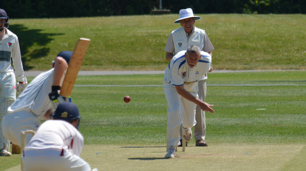 Veteran seamer Brian Jeary – three wickets for TSJ against T&K Veteran seamer Brian Jeary – three wickets for TSJ against T&K