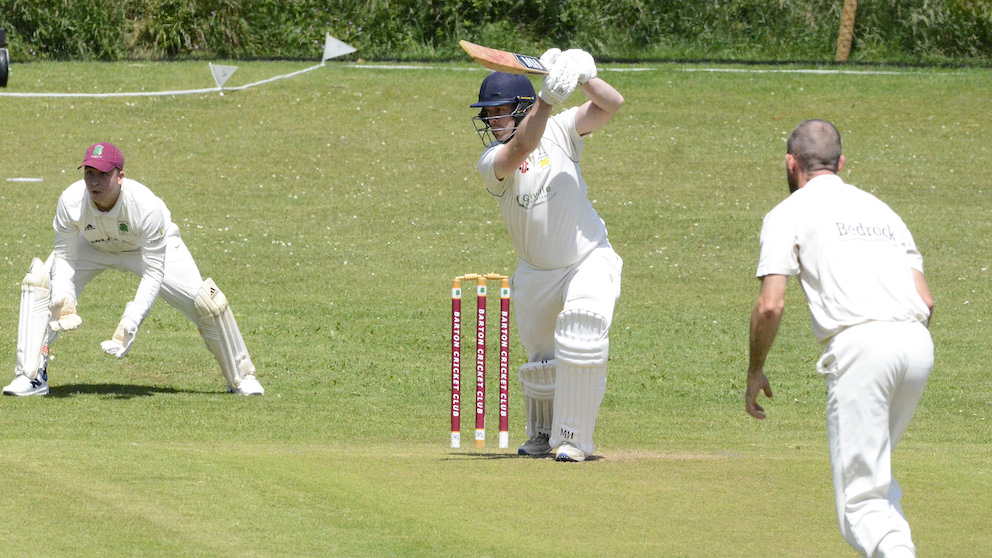Yelverton captain David Ackford early in his innings at Barton <br>credit: Conrad Sutcliffe - no re-use without copyright owner's consent