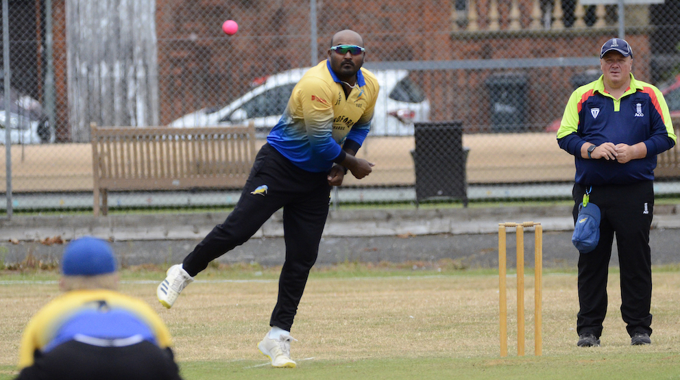 Sandford's Jackson Thompson – took three Paignton wickets<br>credit: Conrad Sutcliffe - no re-use without copyright owner's consent 