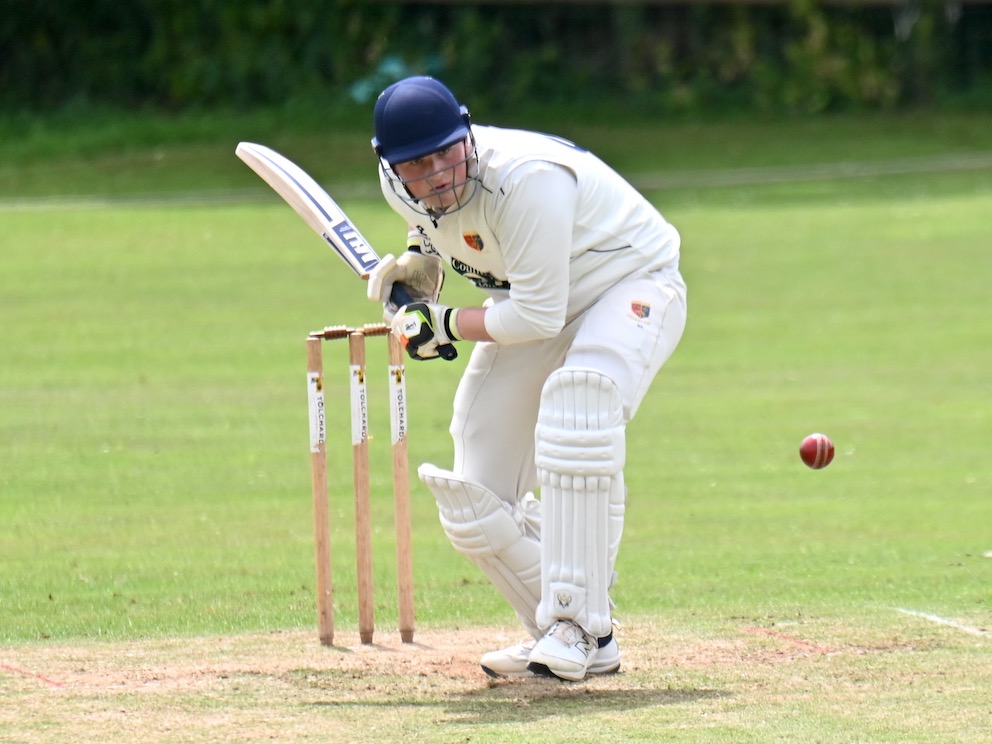 Tavistock's Ben Evans batting against Ipplepen – he made 58