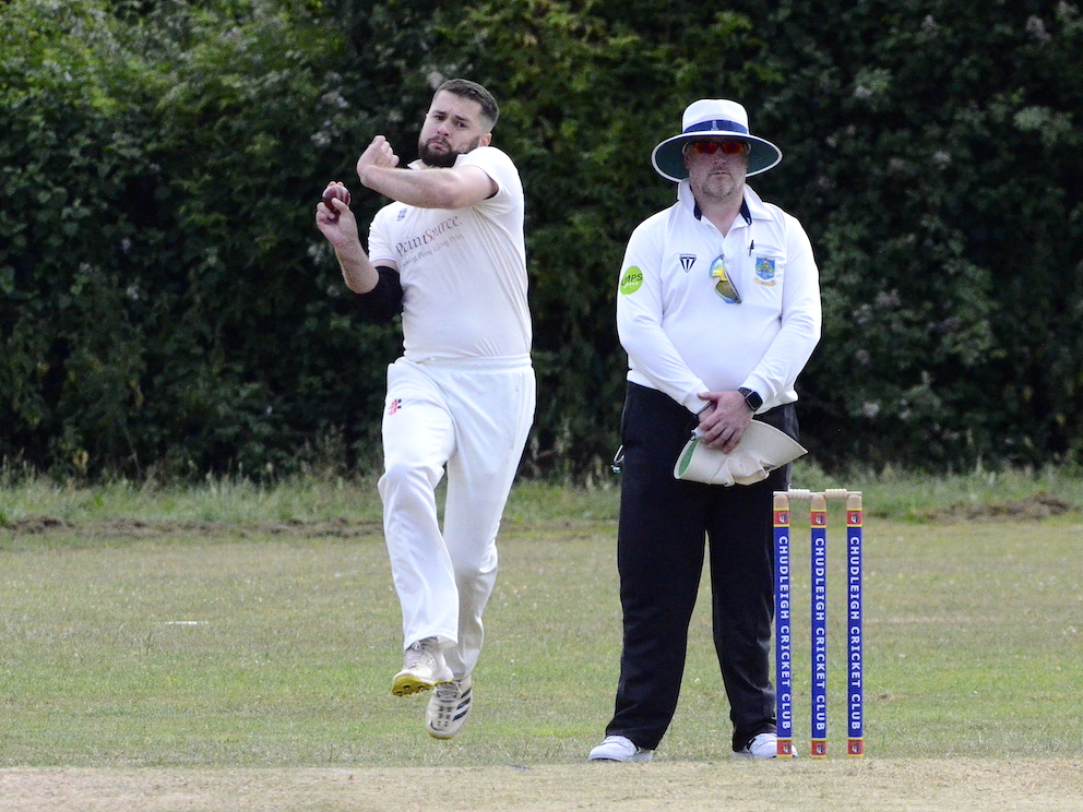 Chudleigh's Will Heather, who had the pressure of bowling the final over of the game