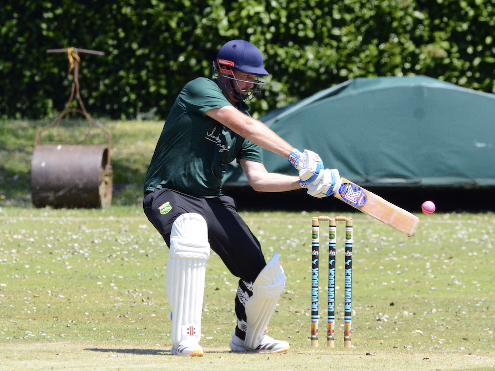 Cornwood's press-on batter Charlie Finan hits out