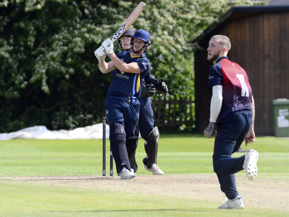 Cam Kidd depositing Herefordshire's Callum Bennett's into an adjoining postcode