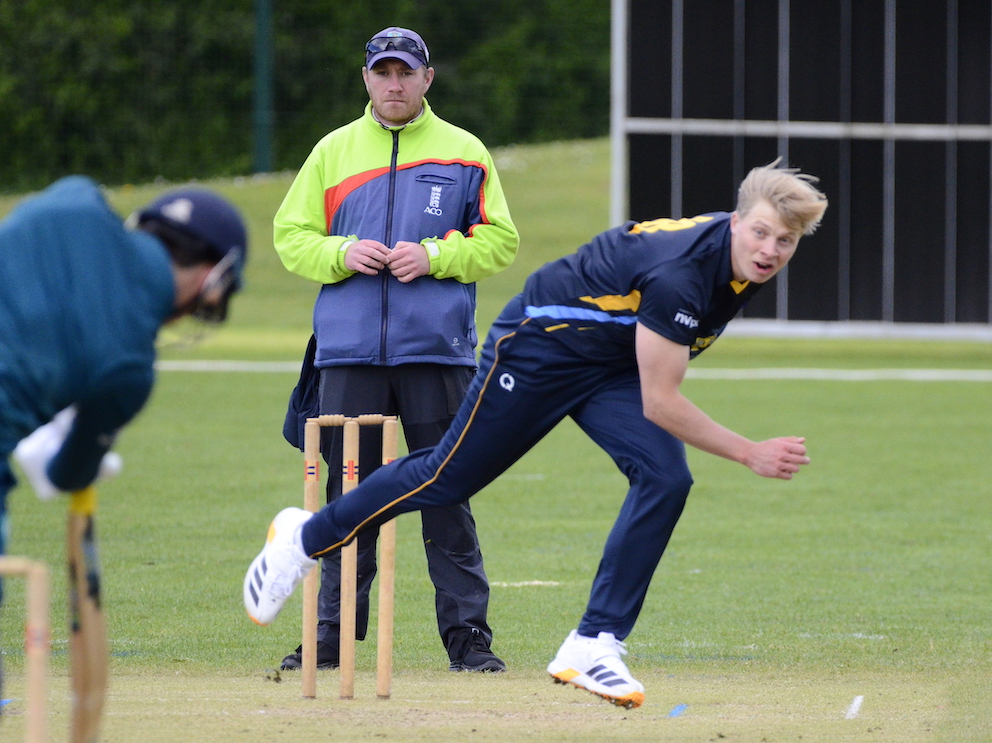 Charlie Ward, who bowled six tidy overs against Exeter University