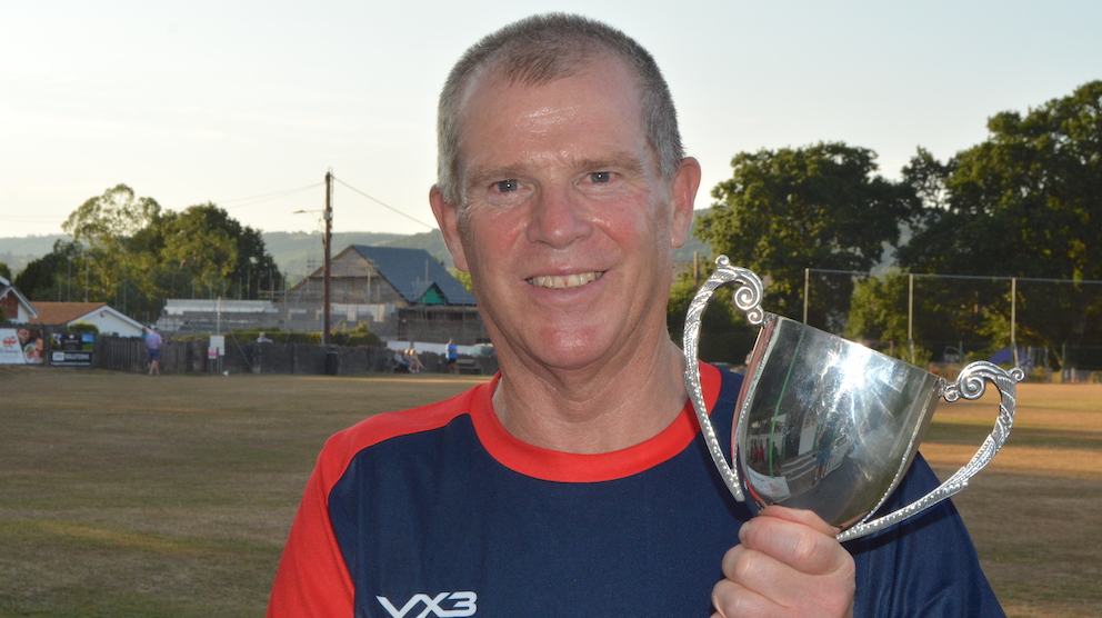 Competition organiser Tony Medlock with the VX3 Twenty20 Cup<br>credit: Conrad Sutcliffe - no re-use without copyright owner's consent
