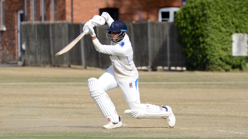 Devon captain James Horler on the way to an overnight half-century against Berkshire