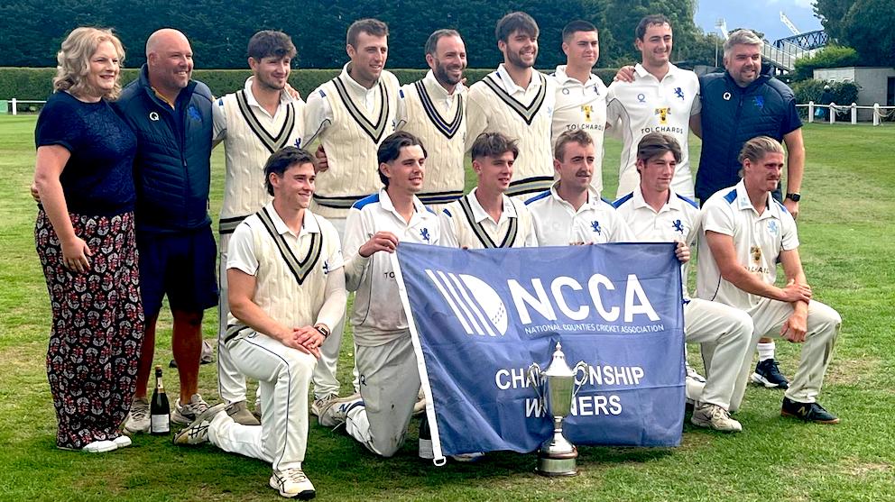 Devon parade the Championship pennant after their win over Buckinghamshire<br>credit: Contributed 
