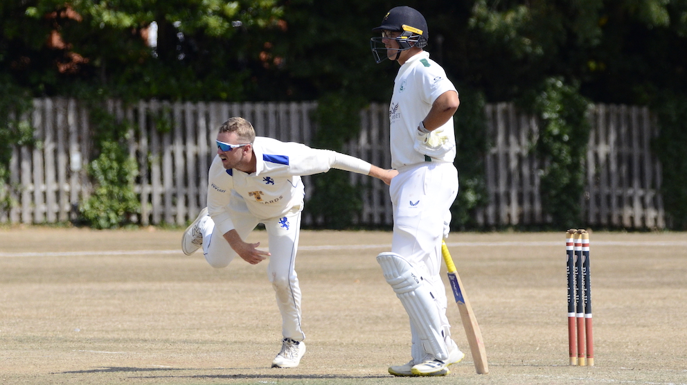 Devon spinner Sam Read, whose two-wicket burst helped slow Berkshire's run chase<br>credit: Conrad Sutcliffe - no re-use without copyright owner's consent