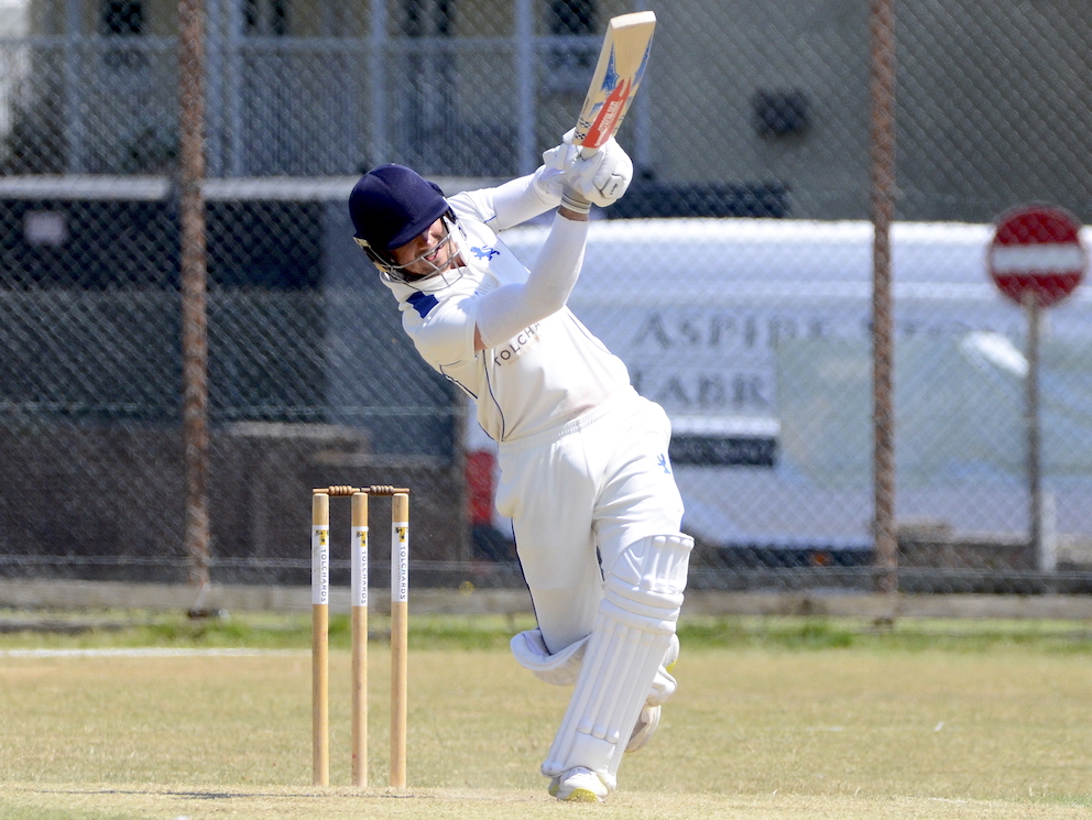Devon batter Ben Privett in full flow at Sidmouth against Herefordshire