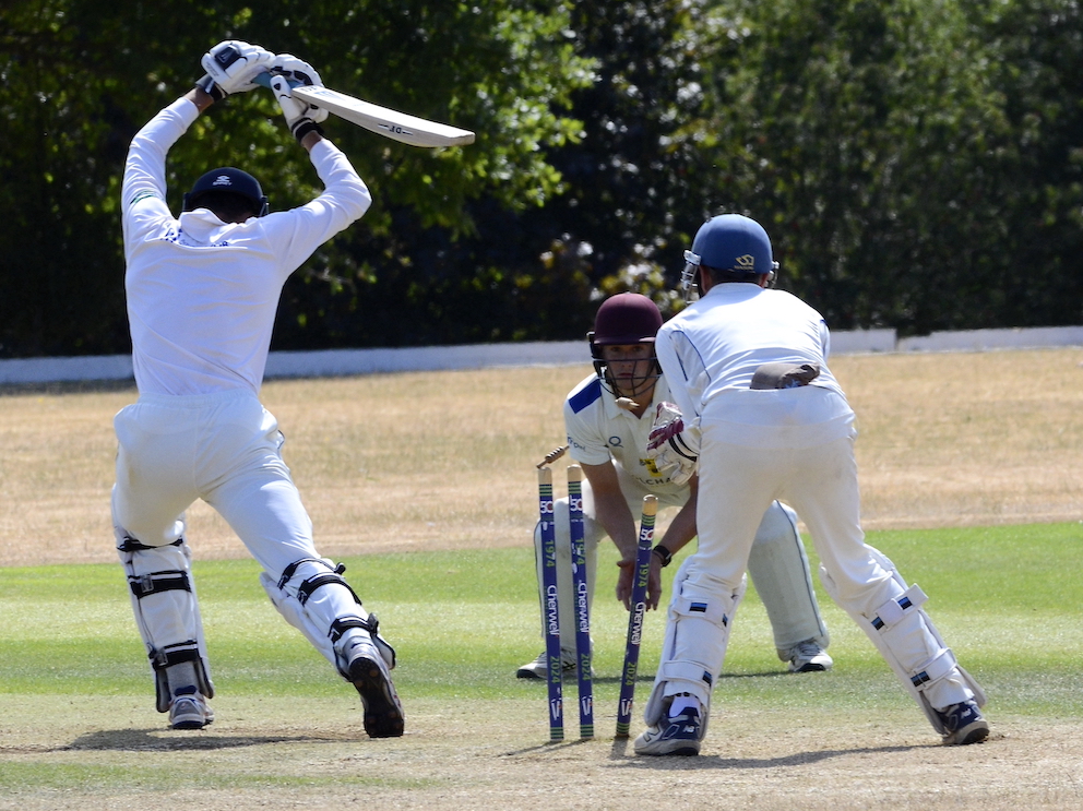 Callum Harvey's fifth and final wicket – Oliver Armstrong bowled third ball