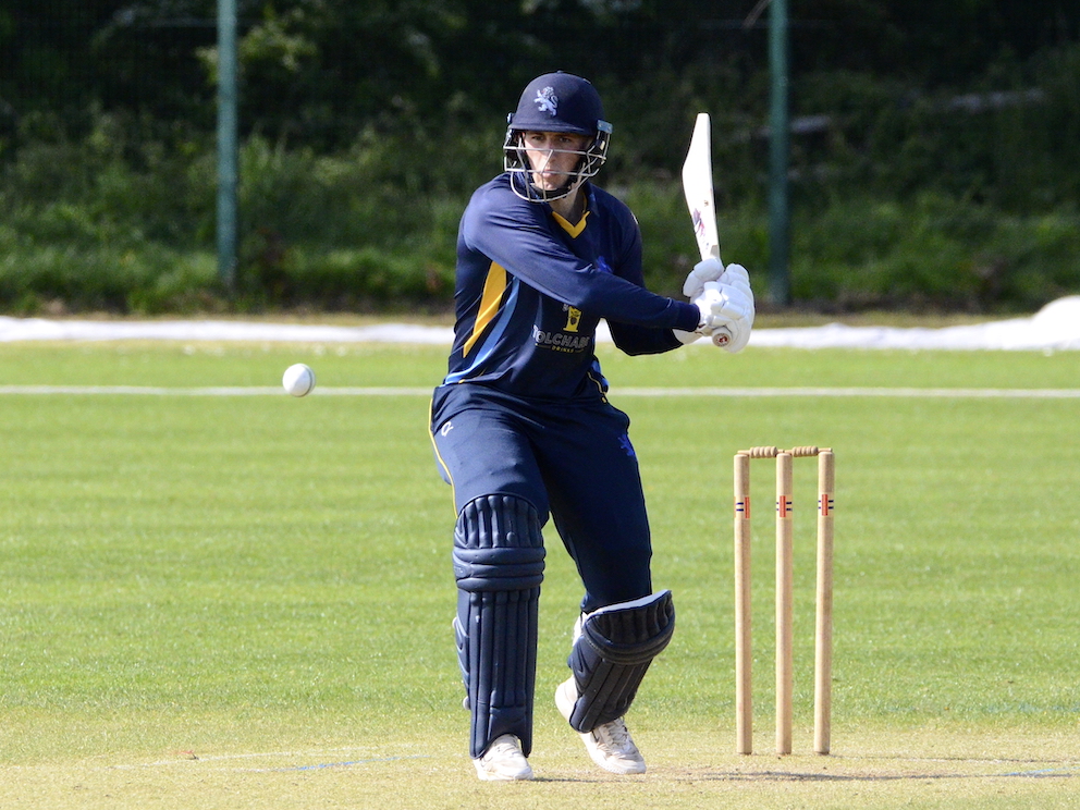 Devon captain James Horler on the way to a half-century against Exeter University