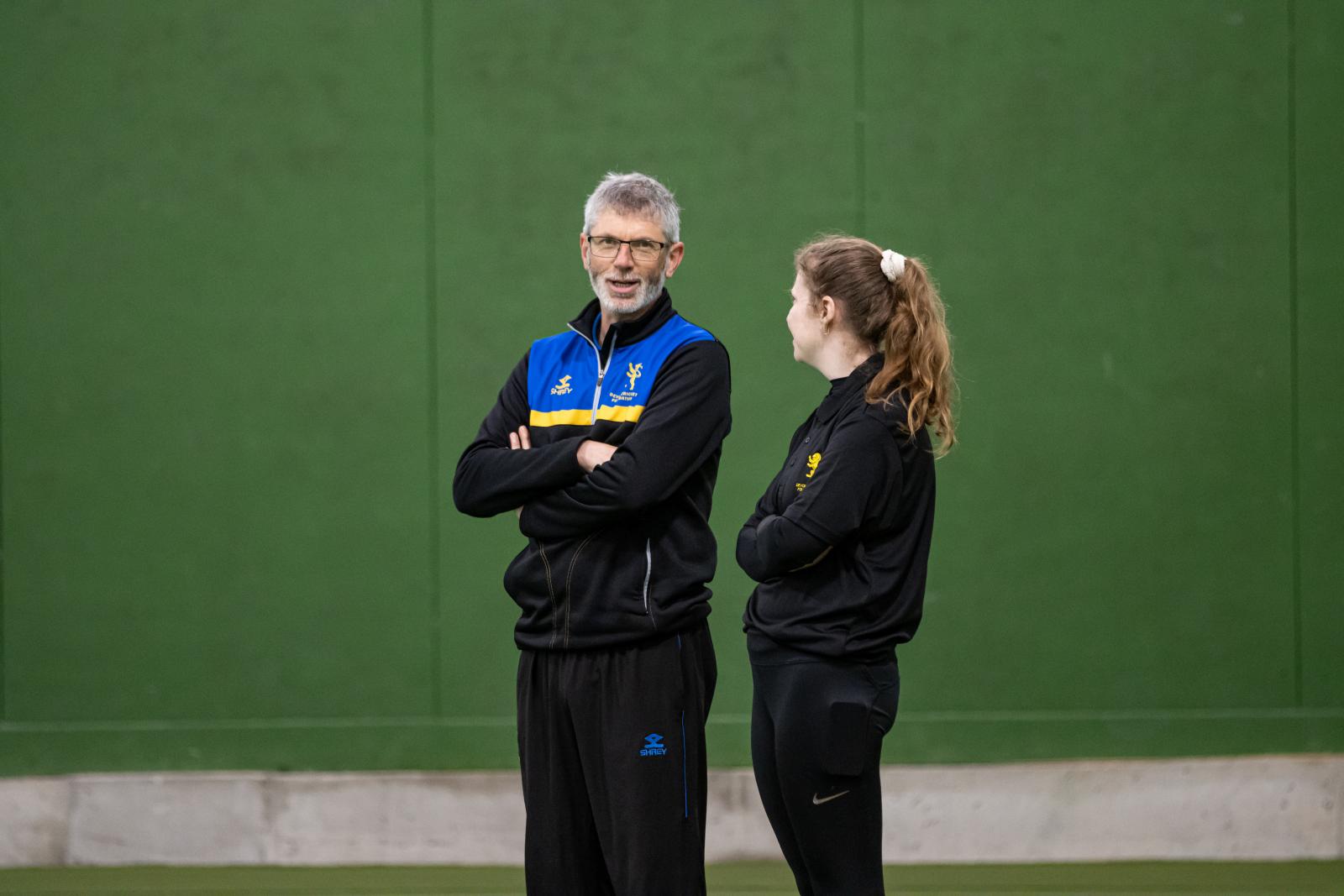 Martin with Hannah Steadman at the Girls' Hubs Meet at the University of Exeter.