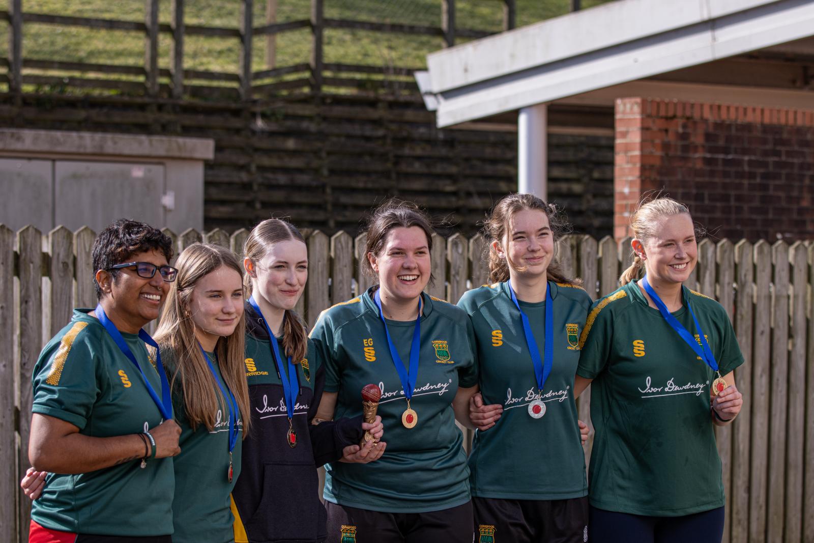 Helena (right) winning the 2025 Indoor Hardball League with Cornwood in 2025.
