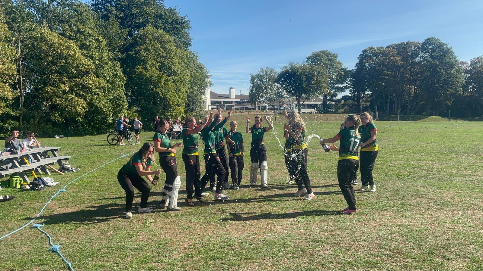 Hatherleigh celebrating their Division 2 Title <br>credit: Hatherleigh CC
