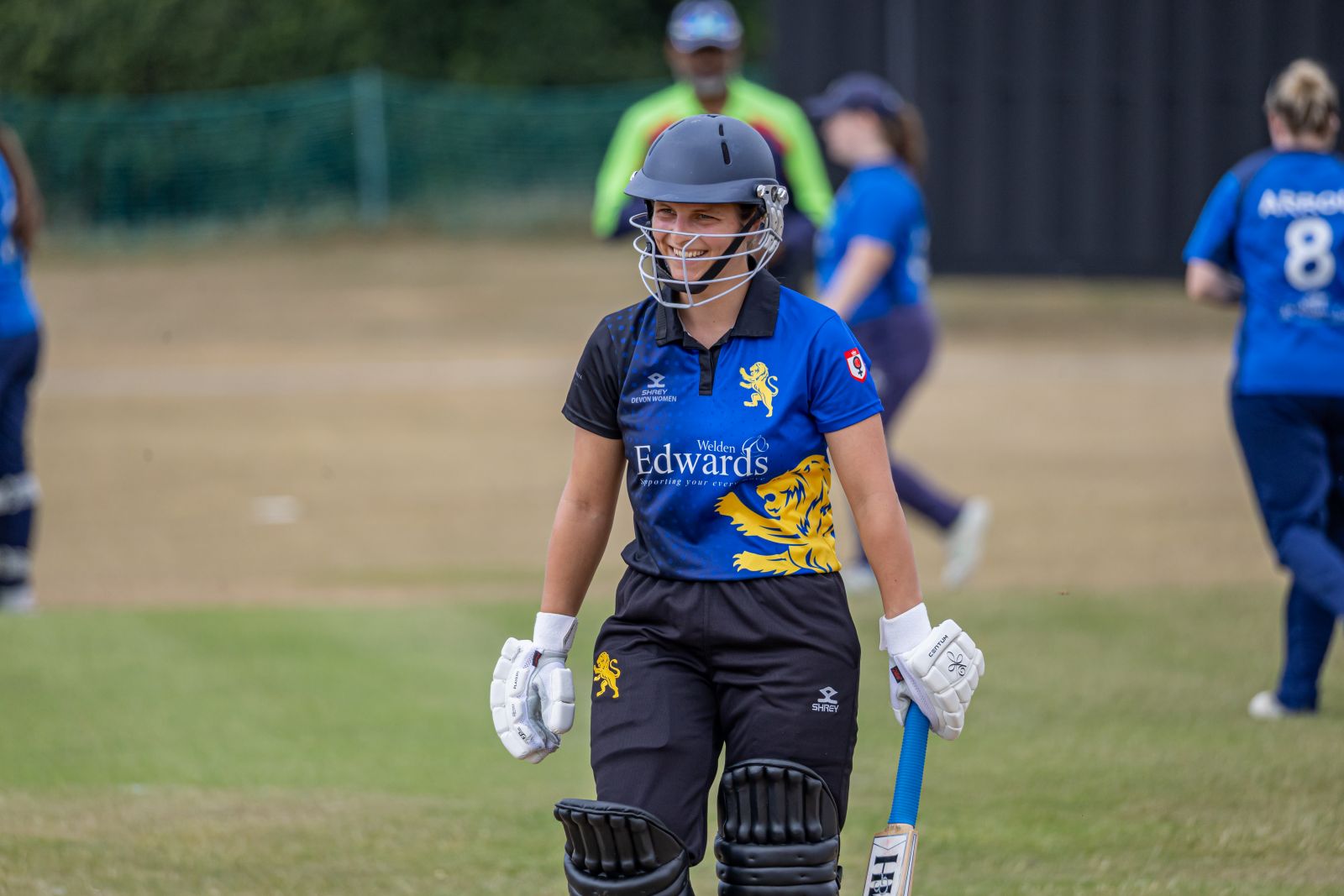 Hollie playing for Devon Women at Hertfordshire in 2025.