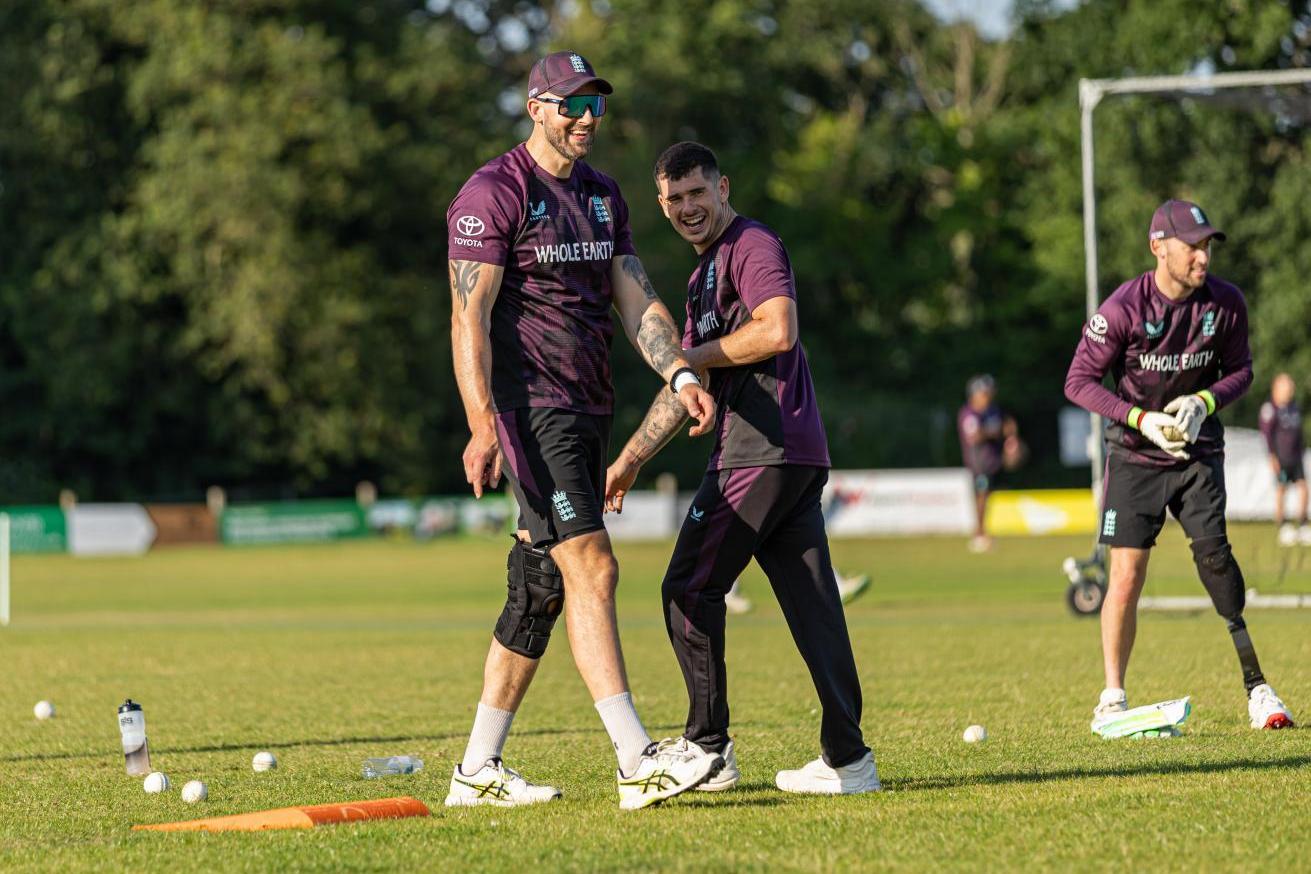 Parr training with England Men's Mixed Disability at Budleigh Salterton CC.
