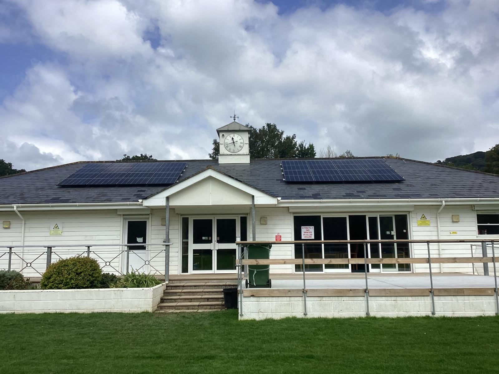 PV solar panels installed at Barnstaple & Pilton CC.