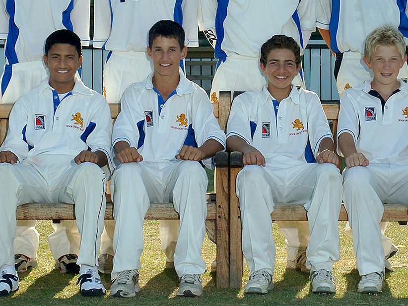 Lewis Gregory (second left) in the Devon Under 14 Boys side of 2006. Photo credit: William Sykes