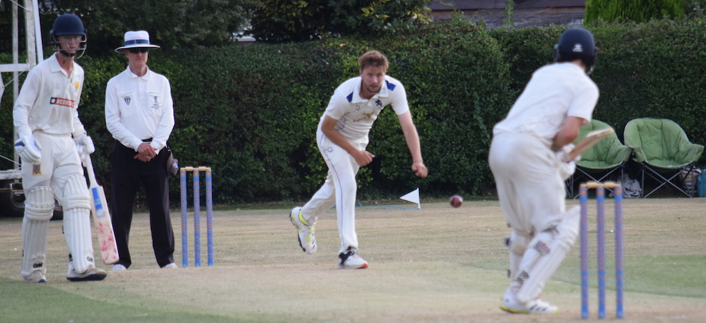 Hugo Whitlock's leg-side loosen that 'strangled; Andre Bradford caught behind