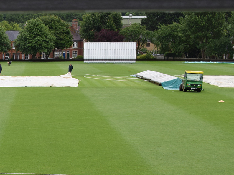 No play today - the soggy scene at Sherborne<br>credit: Conrad Sutcliffe