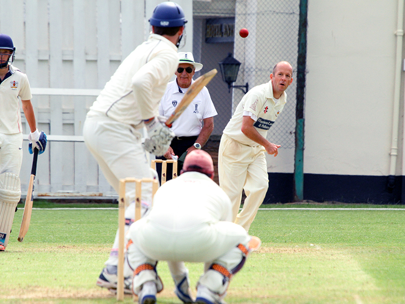 Still going strong - Sidmouth's Charlie Dibble, who took a couple of wickets in the win over Bovey Tracey Still going strong - Sidmouth's Charlie Dibble, who took a couple of wickets in the win over Bovey Tracey