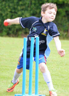 Austin Blee comes in to bowl
