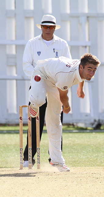 Phil Matten at the bowler\s end