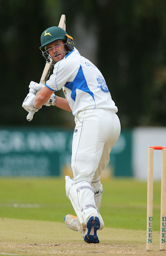 Chris Read flicks the bowling down to fine-leg