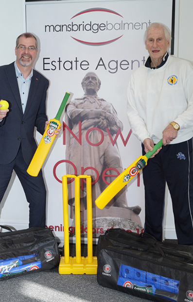 Nick Henderson (left) collecting the kit bags destined for primary schools from DSCT trustee Stuart Munday