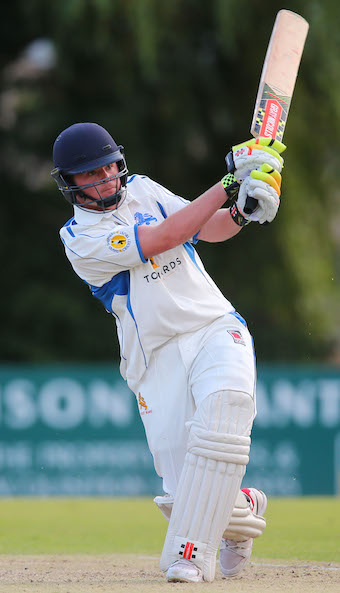 Go fetch! Toby Codd smashing smashing a six into the groundsman's shed