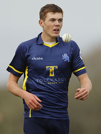 Kasey Aldridge - bowled well on his Devon debut