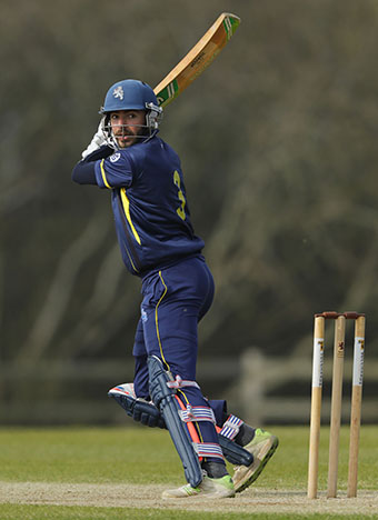 Matt Thompson on his way to a half-century for Devon against Somerset 2nd XI